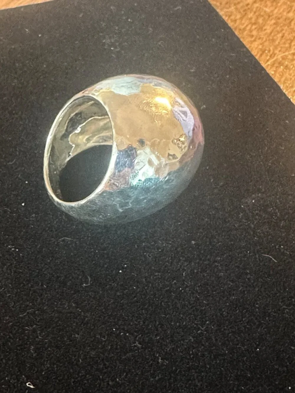 IPPOLITA Hammered Dome Ring in Sterling Silver.